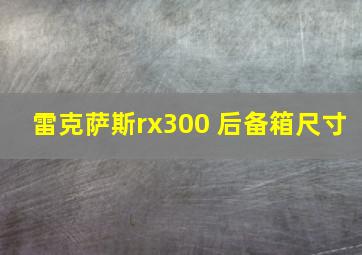 雷克萨斯rx300 后备箱尺寸